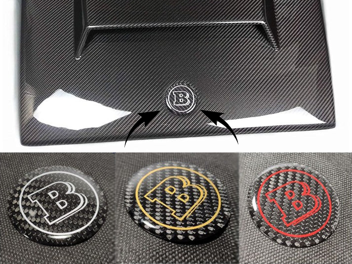 W463 Carbon Fiber Brabus Emblem Logo Badge 53mm for Mercedes G-Wagon